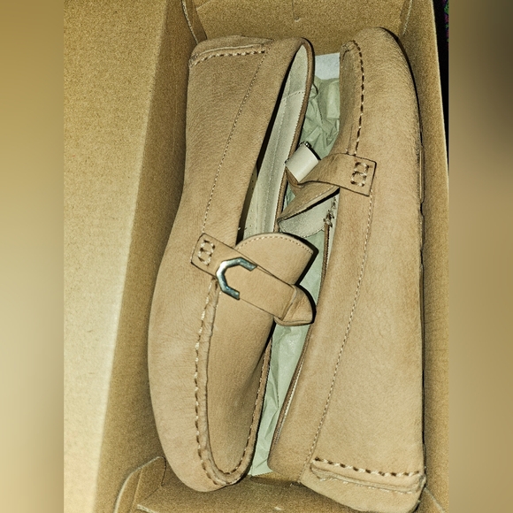 Cole Haan Shoes - Tan Suede Loafers with Buckle Detail